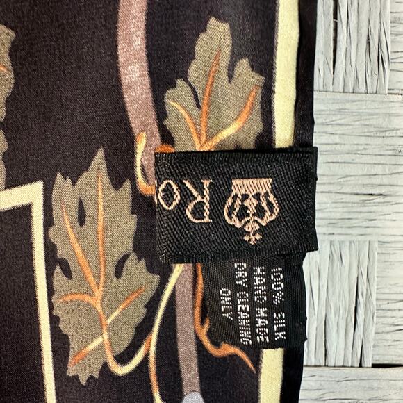 Rosenborg colorful, long silk scarf, dark academia, bohemian preppy feminine - Picture 4 of 10